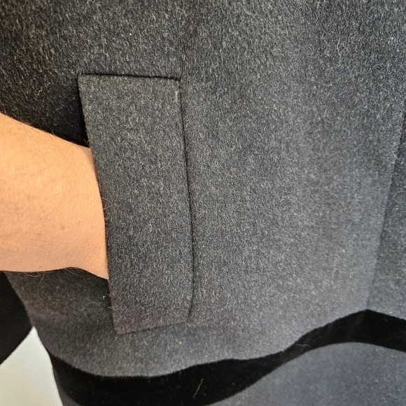 Vintage Forecaster of Boston Wool With Velvet Trim Gray and Black SZ 10 - Picture 5 of 11